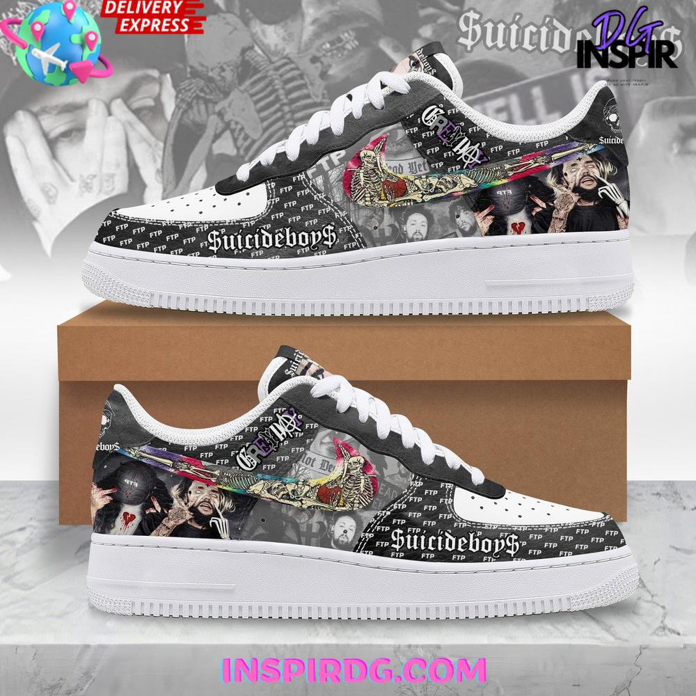 $uicideboy$ Grey Day Limited Edition Air Force 1 Sneakers