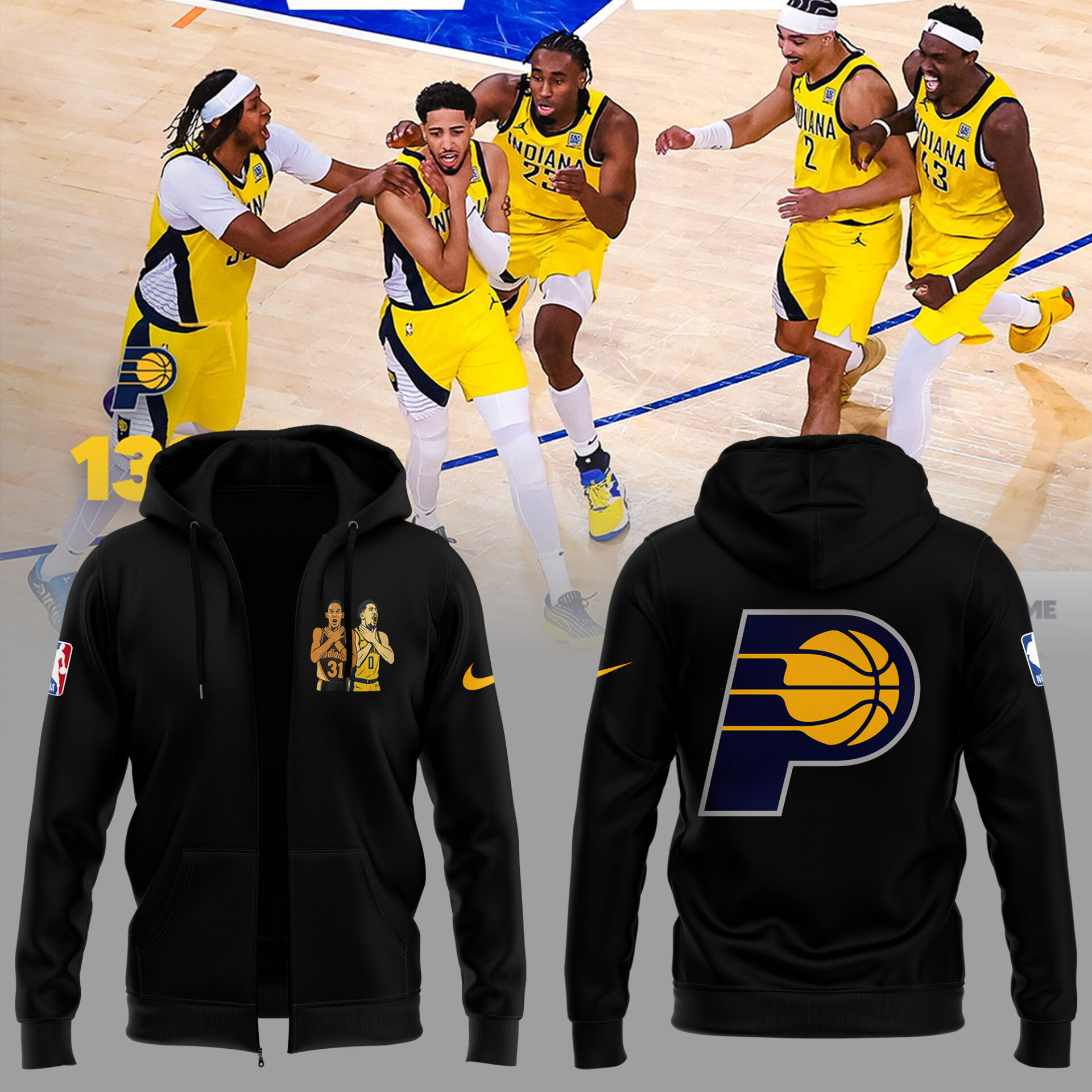  Pacers Legacy Signal 2025 Zip Hoodie Good Gifts For Basketball Lovers