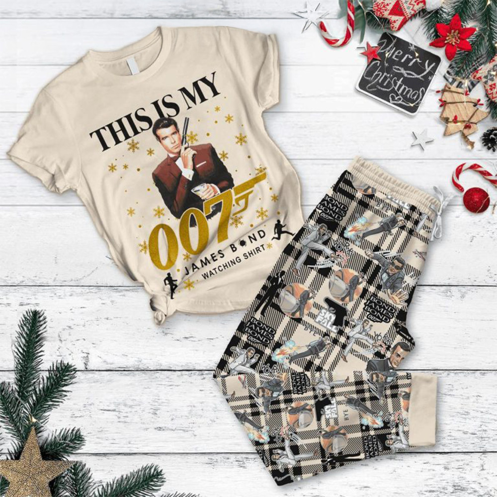 007 This Is My James Bond Watching Shirt Christmas Pajamas Set Gifts For Fans