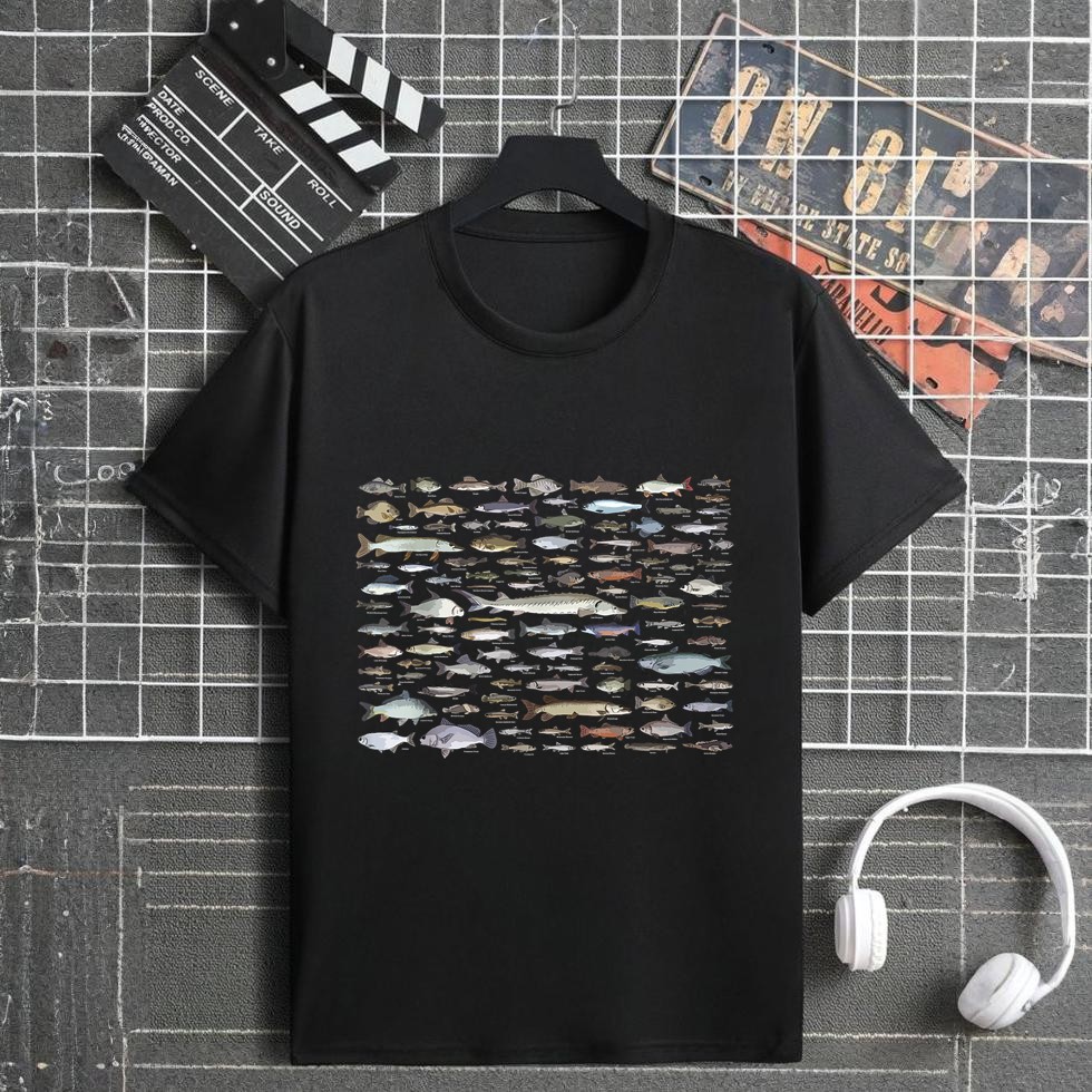 100 Types Of Freshwater Fish Species Fishing T-Shirt