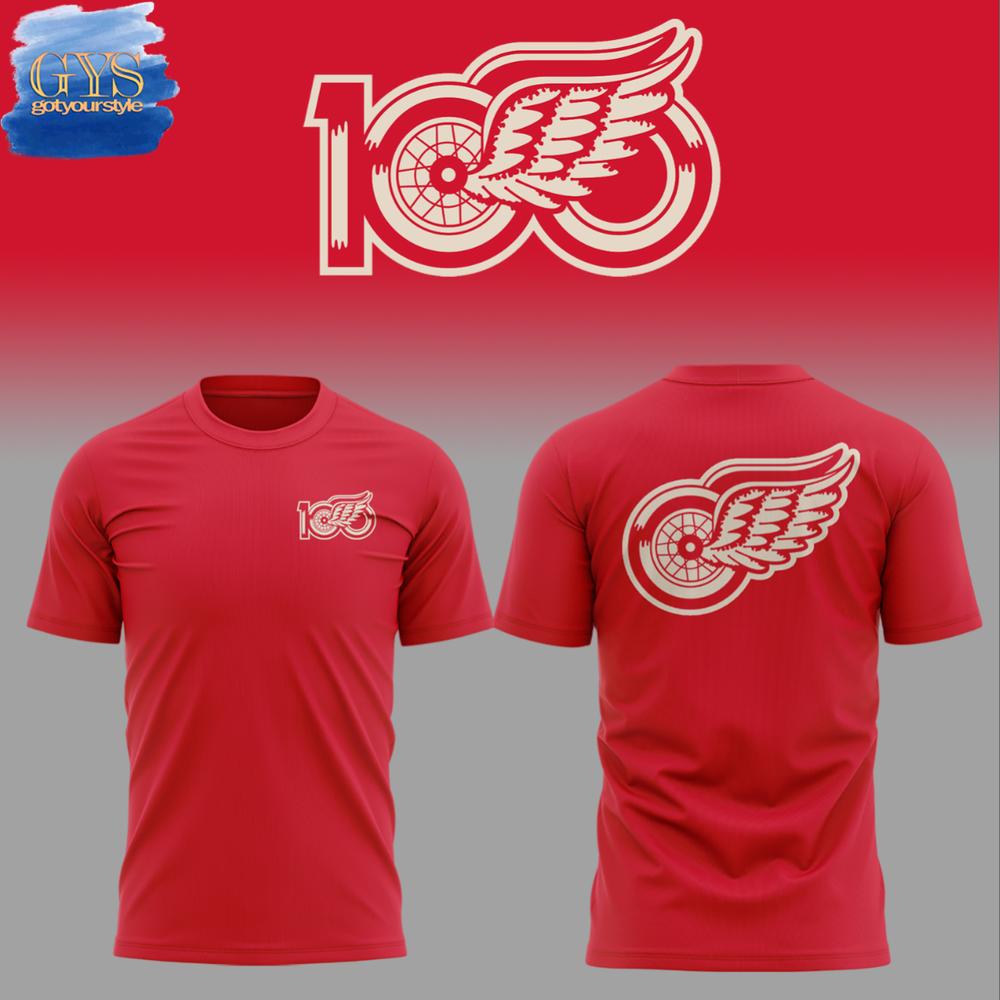 100 Years Of Hockeytown Detroit Red Wings T-Shirt Premium Merchandise