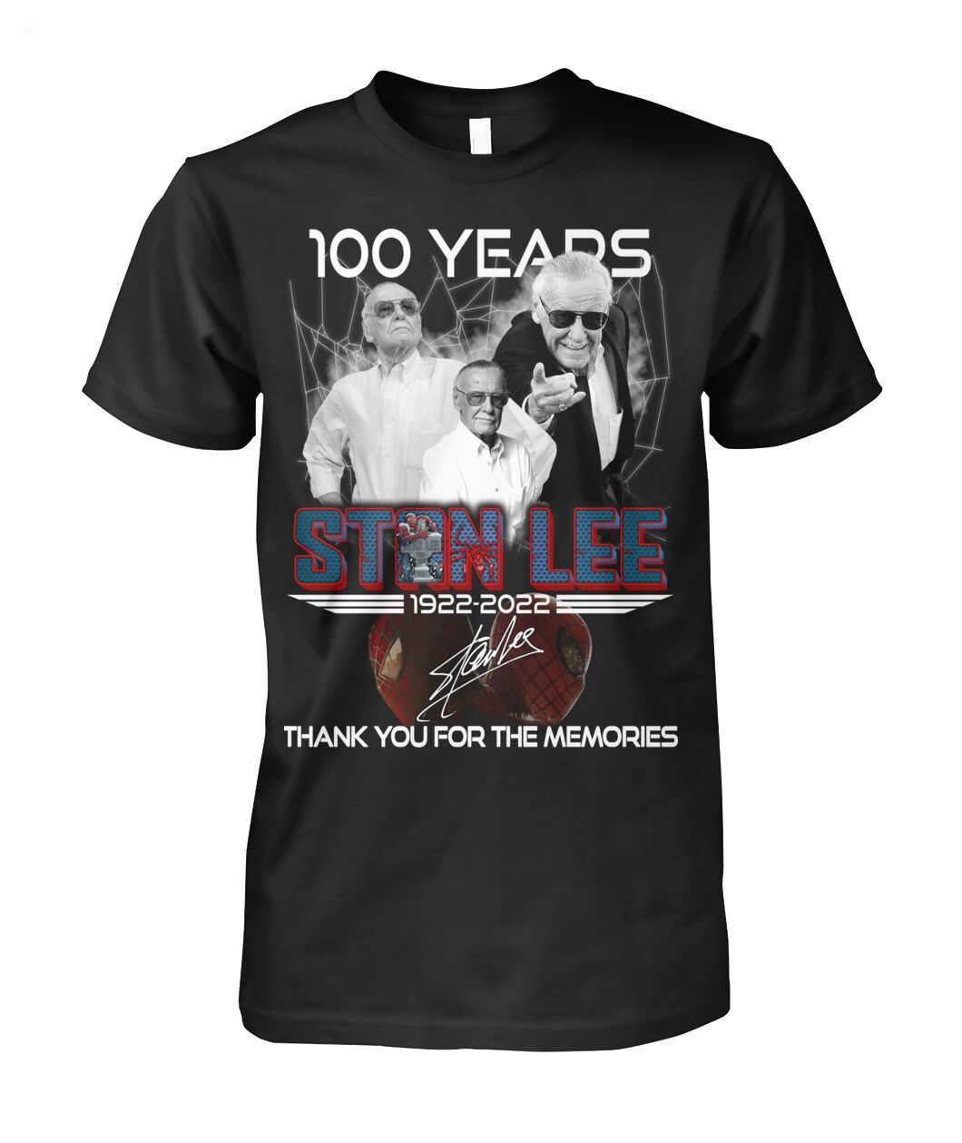 100 Years Stan Lee 1922 - 2022 Thank You For The Memories T-Shirt