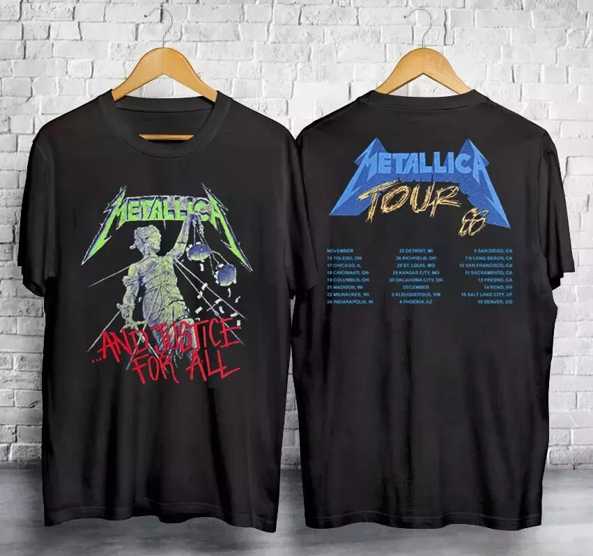 1988 Metallica And Justice For All Tour T-Shirt Gifts For Music Lovers