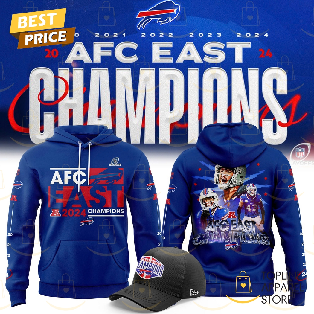 2024-2025 Buffalo Bills AFC East Division Champions Hoodie - Blue