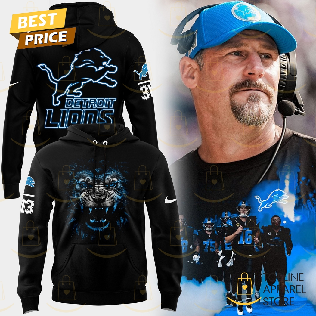 2024-2025 Detroit Lions 313 Black Logo Hoodie