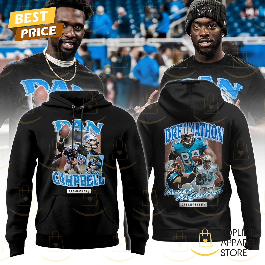 2024-2025 Detroit Lions Dan Campbell Hoodie - Black