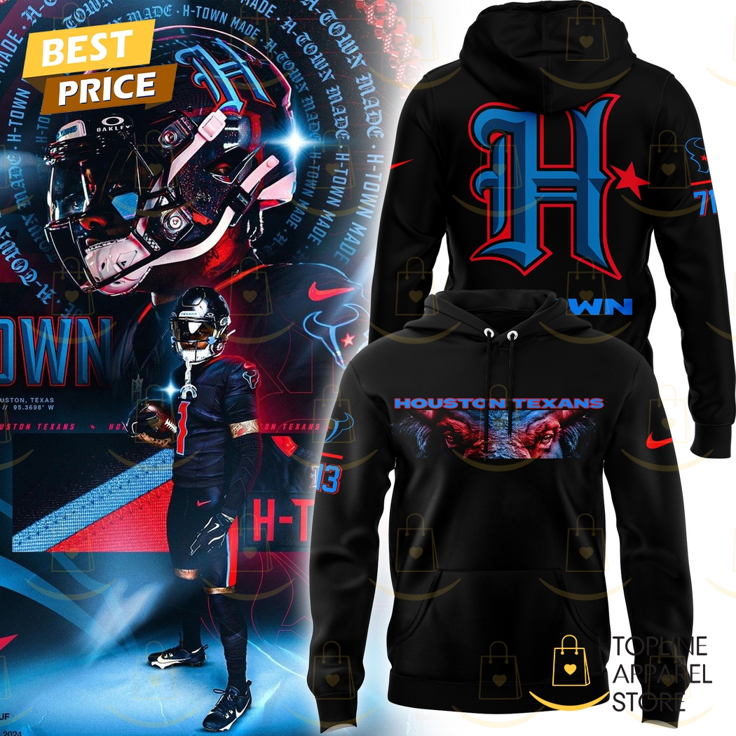 2024-2025 Houston Texans HTown Logo Black Hoodie