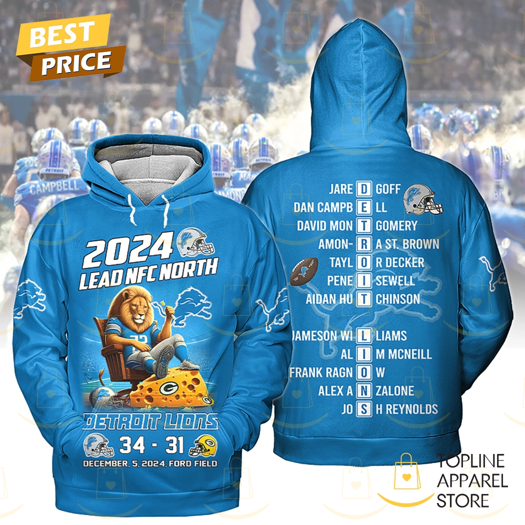 2024-2025 Lead Nfc North Detroit Lions Hoodie