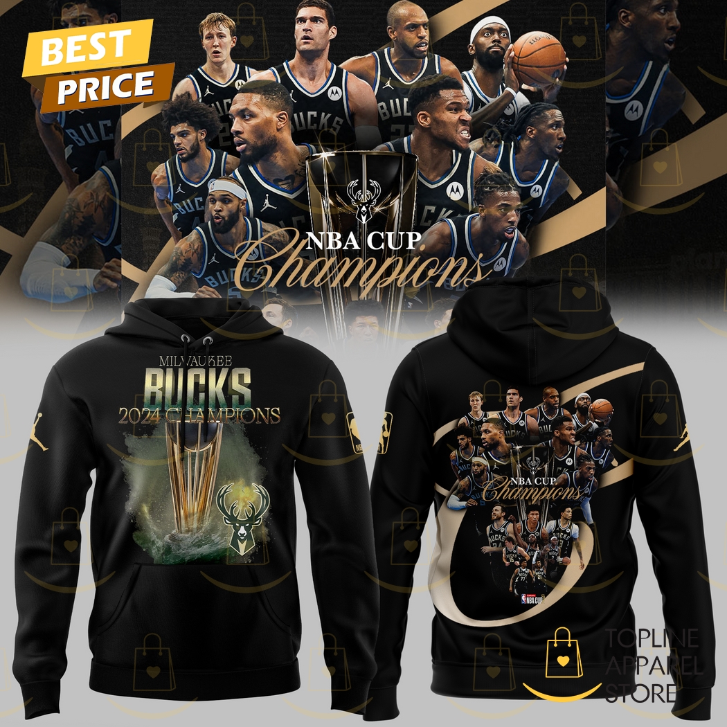2024-2025 Milwaukee Bucks Champions NBA Cup Hoodie