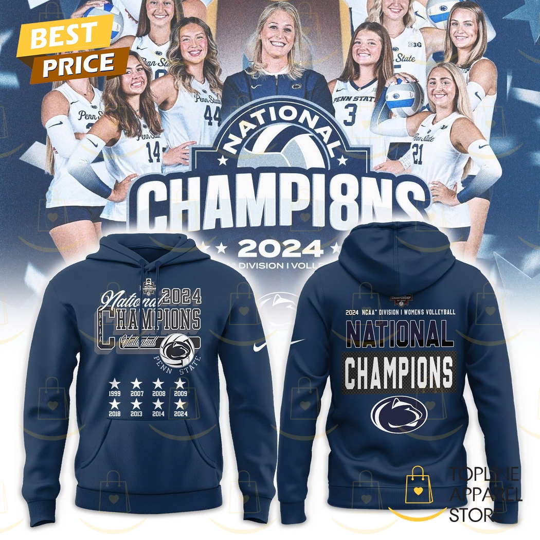2024-2025 Penn State Nittany Lions Women Volleyball National Champions Hoodie - Blue