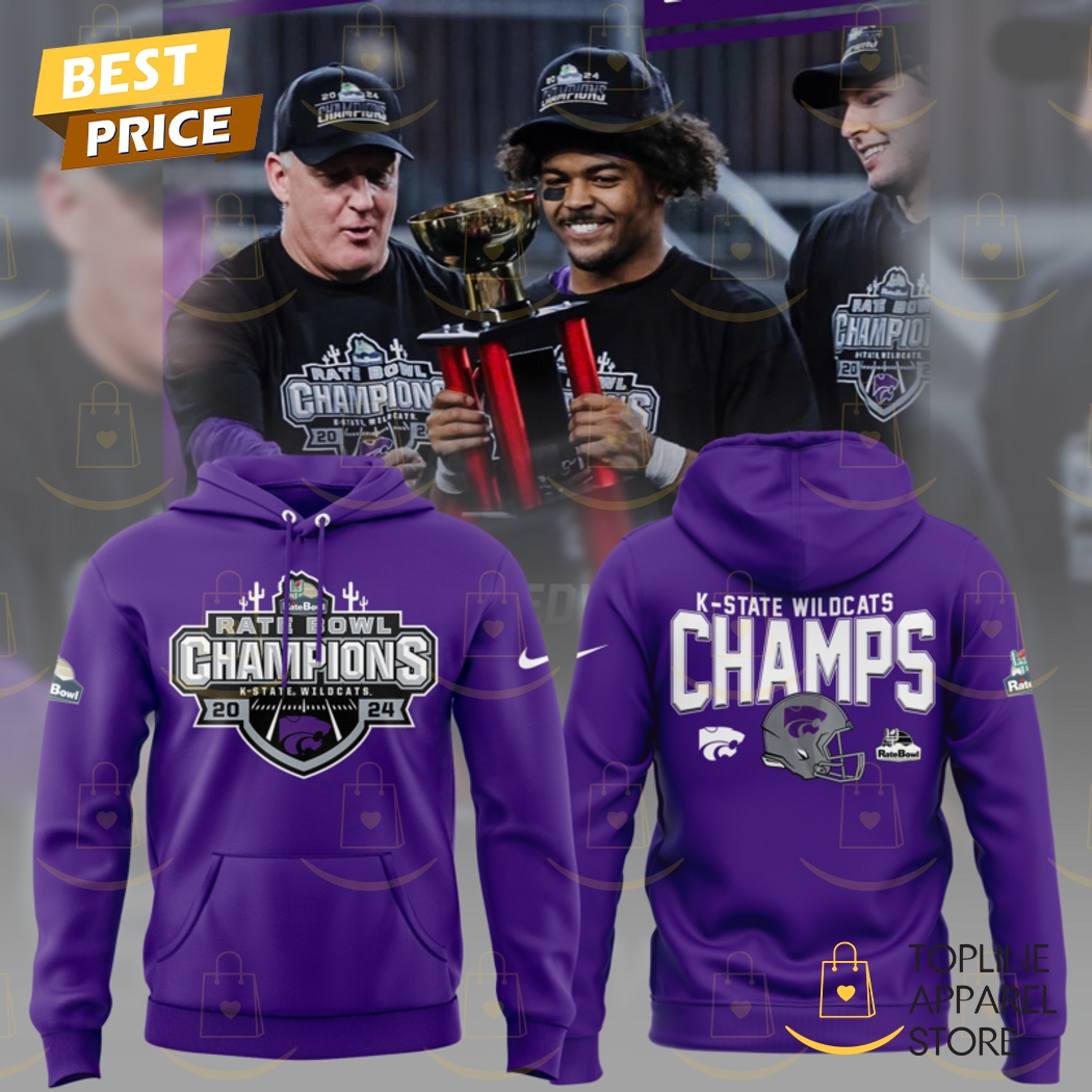 2024-2025 Rate Bowl Champions K-State Kansas State Wildcats Hoodie