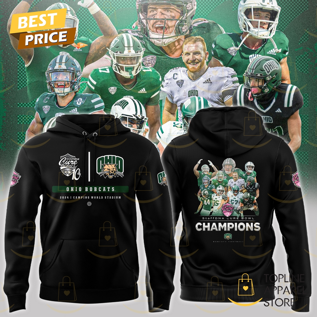 2024-2025 StaffDNA Cure Bowl Champions Ohio Bobcats Hoodie - Black