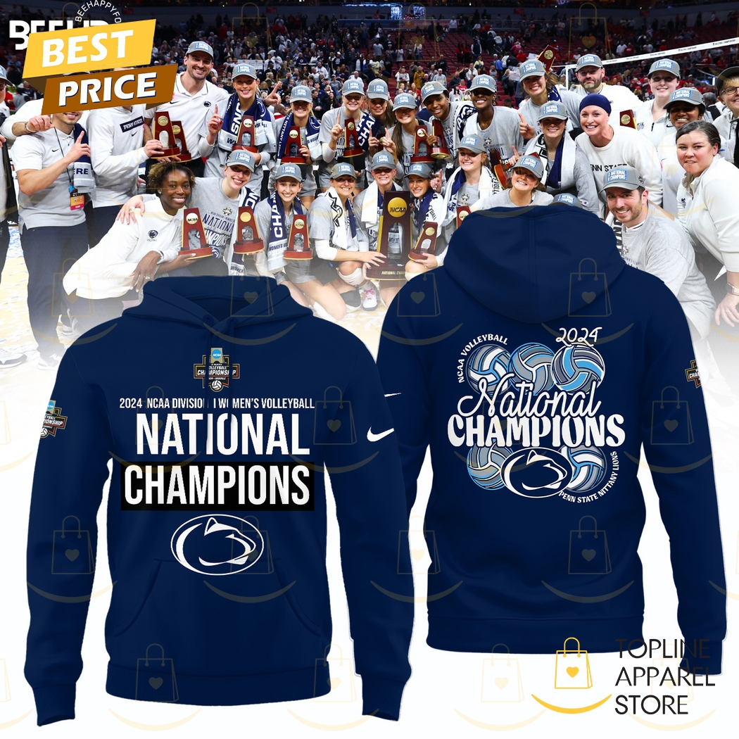 2024-2025 Women Volleyball National Champions Penn State Nittany Lions Hoodie - Blue