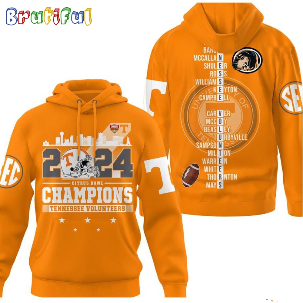 2024 Citrus Bowl Champions Tennessee Volunteers 3D Hoodie