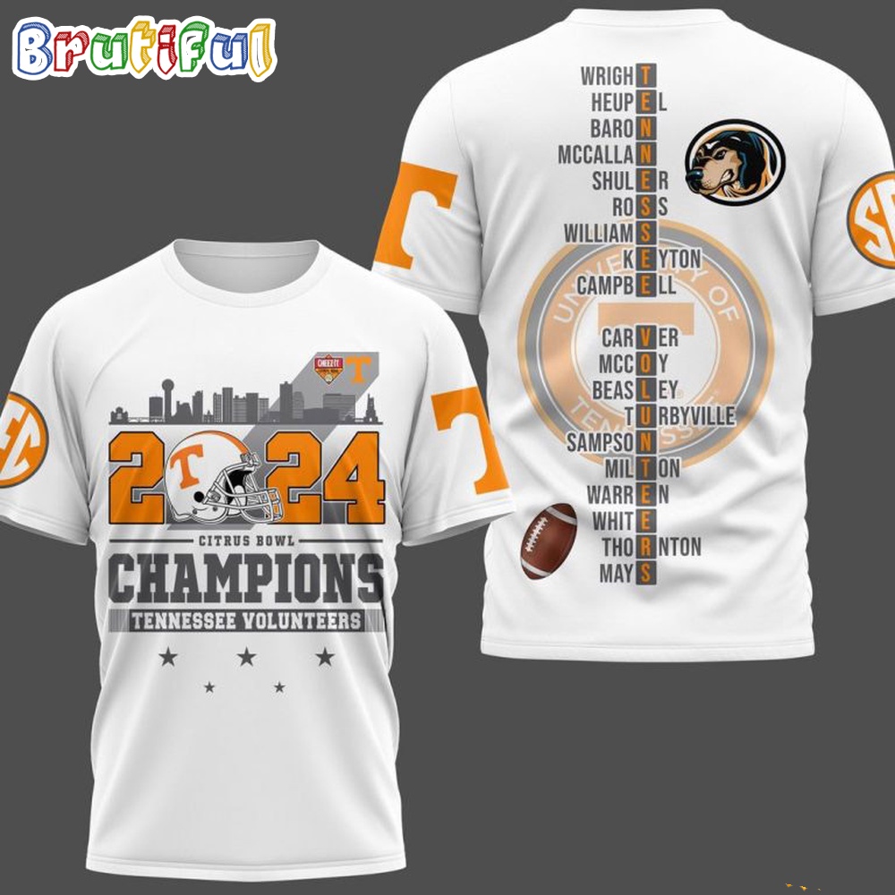 2024 Citrus Bowl Champions Tennessee Volunteers Football 3D TShirt