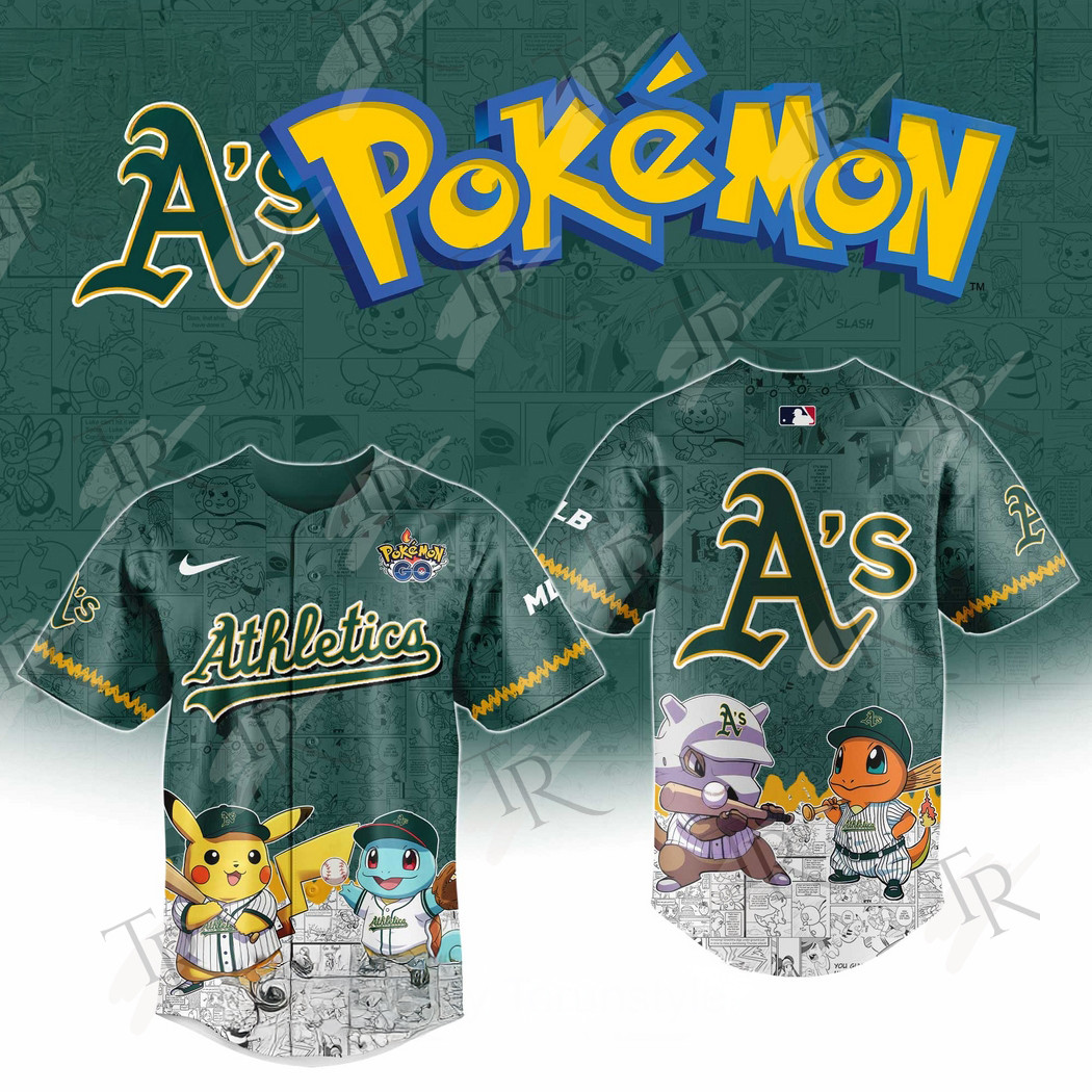 2025 Athletics Pokemon Go Special Edition Baseball Jersey Gifts For Baseball Fans