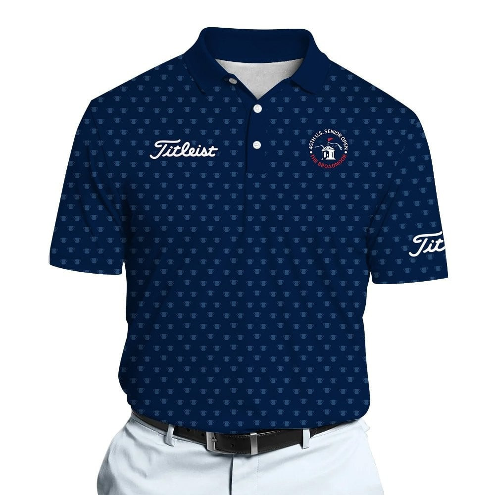 2025 Blue U.S. Senior Open Trophy Pattern Men Polo Shirt Golf Gifts For Golfers