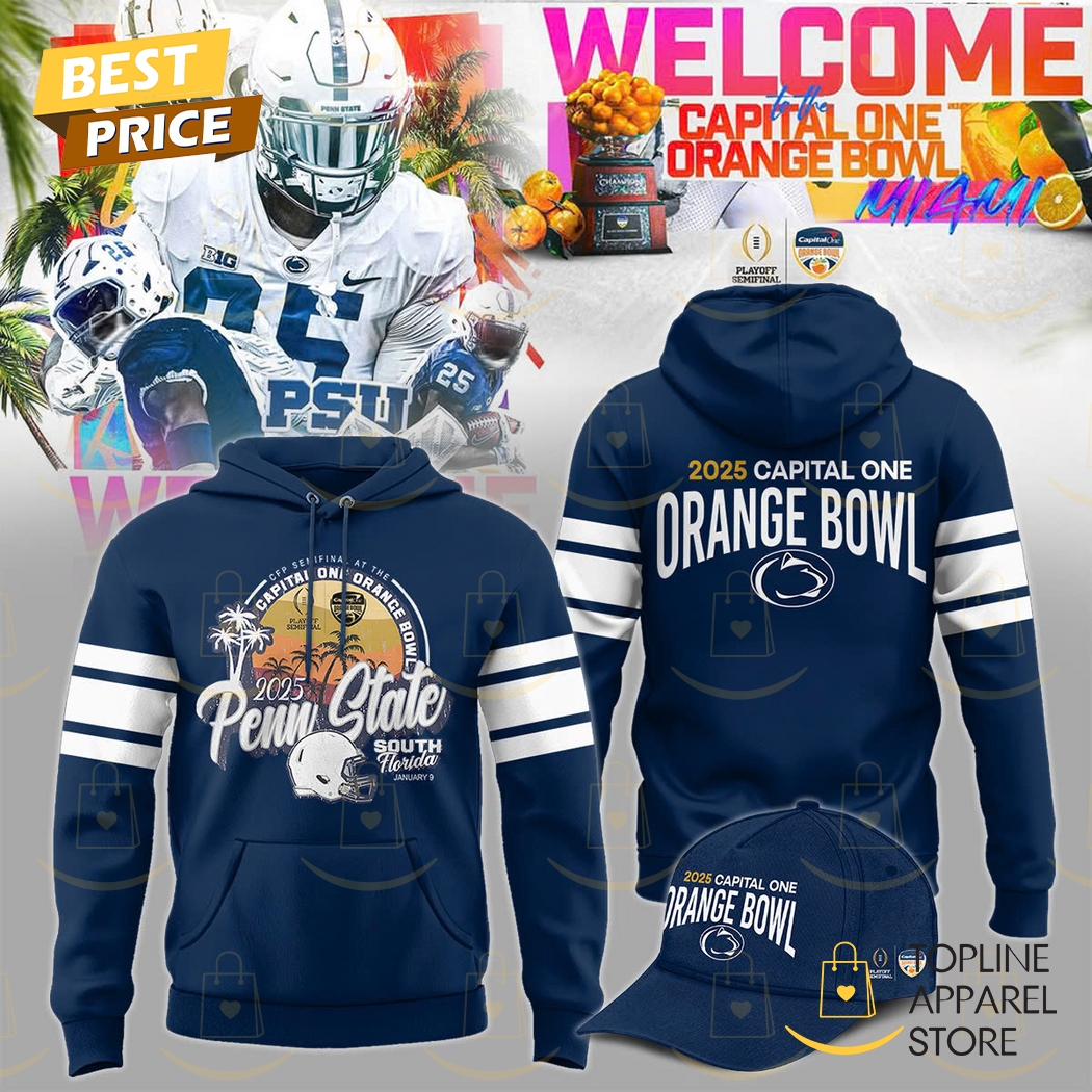 2025 Capital One Orange Bowl Champs Penn State Nittany Lions Football Hoodie - Blue