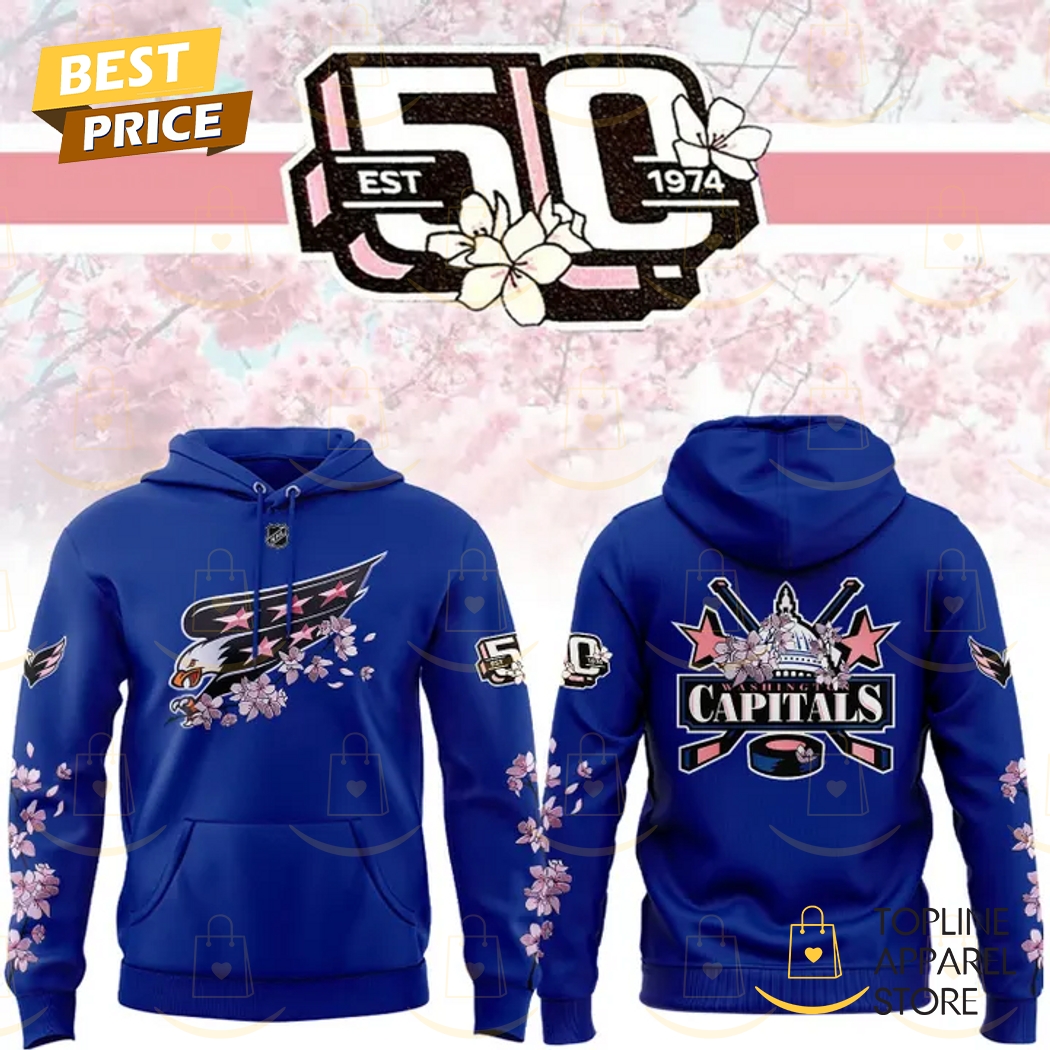 2025 Cherry Blossom Washington Capitals Hoodie - Blue Premium Merchandise
