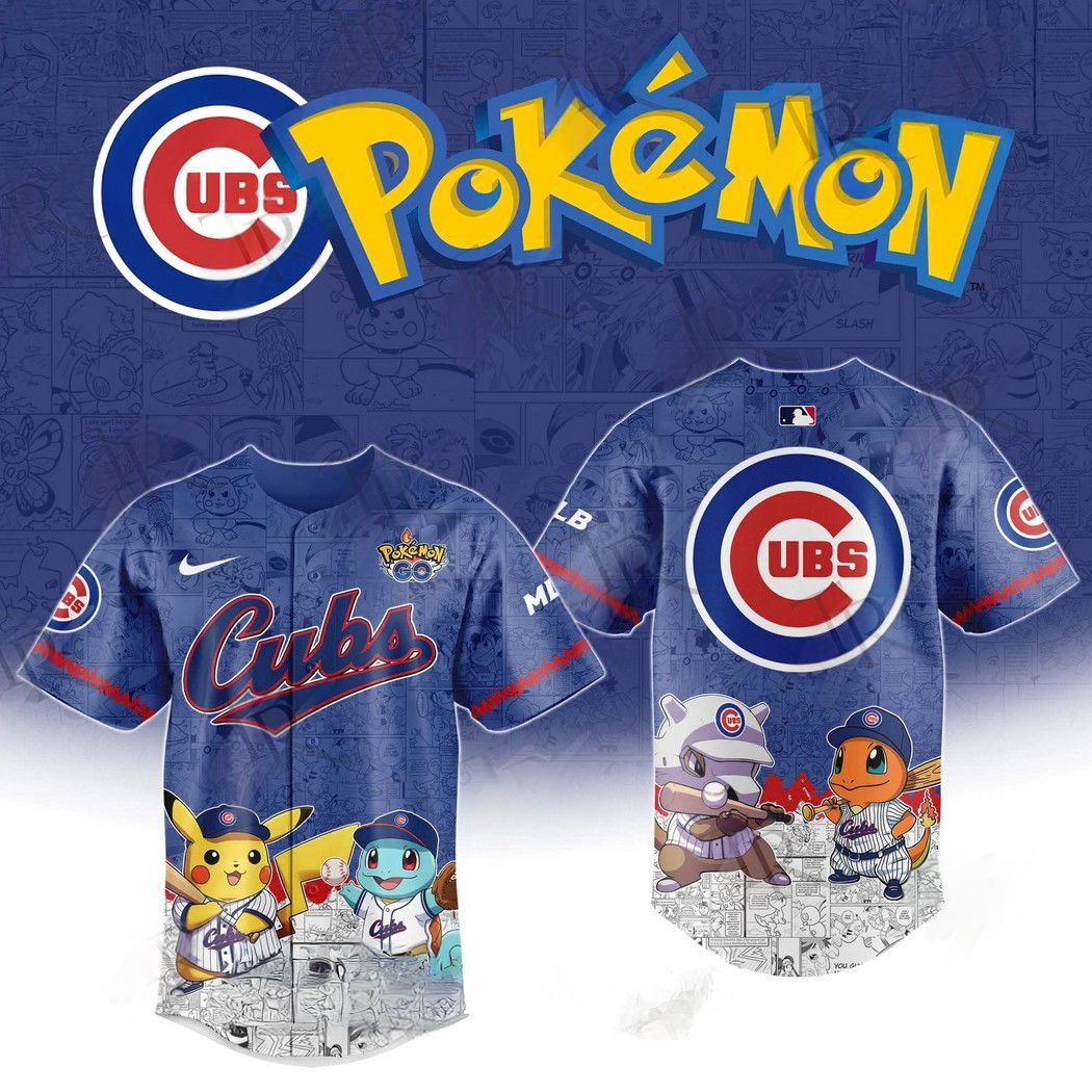 2025 Chicago Cubs Pokemon Go Special Baseball Jersey Baseball Best Gifts