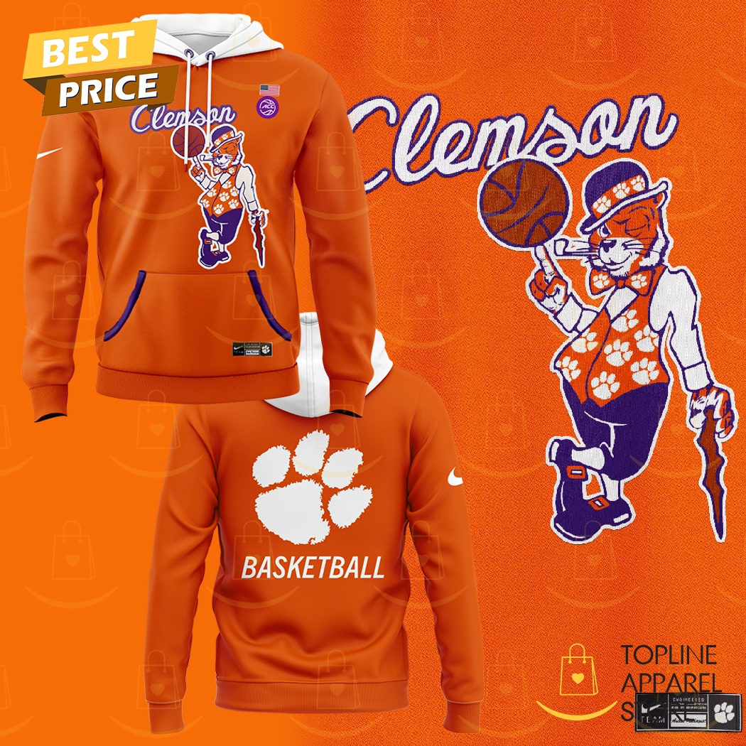2025 Clemson Tigers Basketball Logo Hoodie - Orange