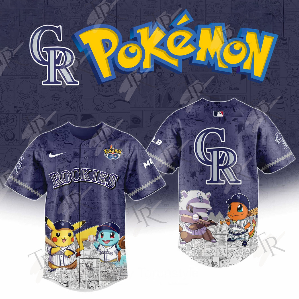 2025 Colorado Rockies Pokemon Go Special Edition Baseball Jersey Gift Ideas For Baseball Players