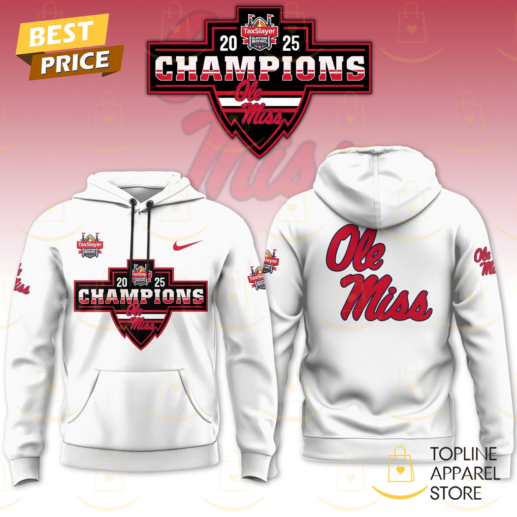 2025 Gator Bowl Gameday Ole Miss Rebels Hoodie - White