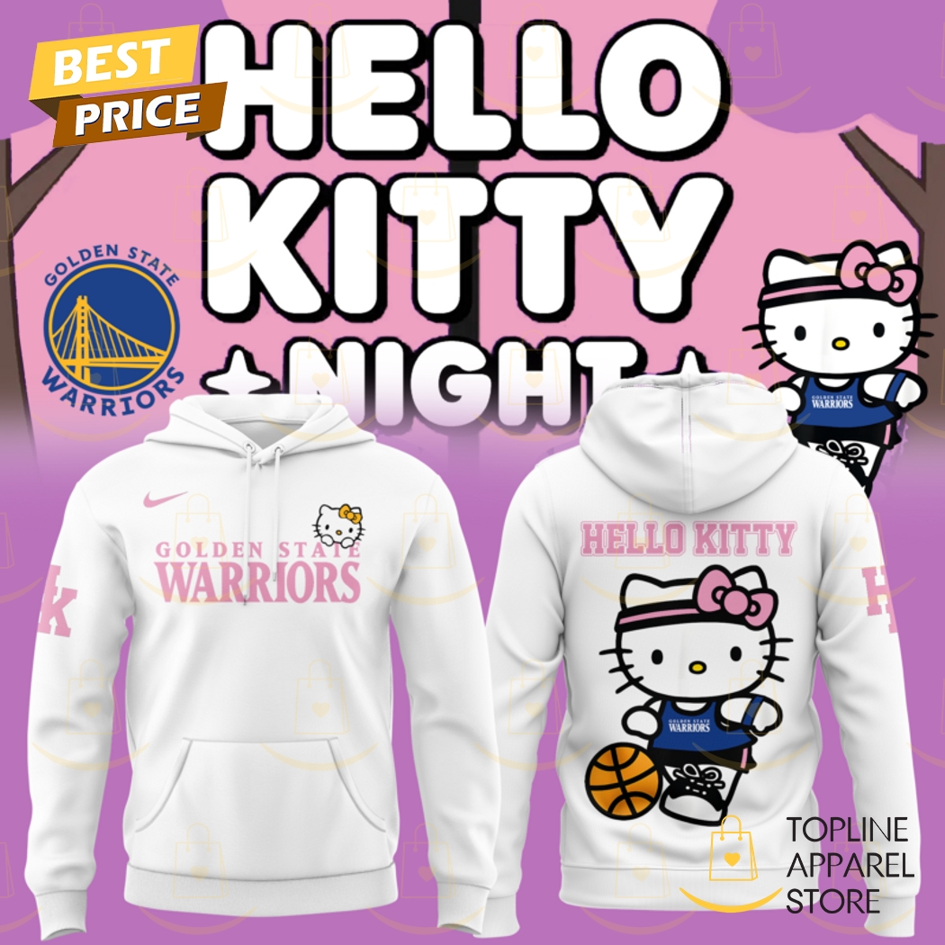 2025 Golden State Warriors Basketball x Hello Kitty Night Hoodie - White