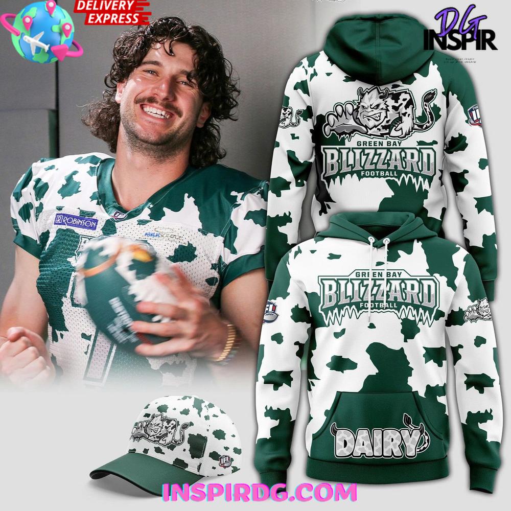 2025 Green Bay Blizzard x Dairy Night Special Hoodie Premium Merchandise