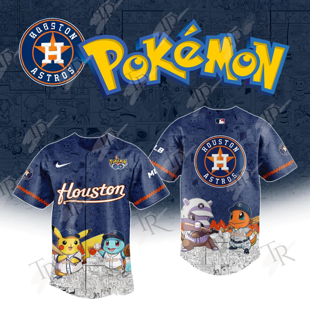 2025 Houston Astros Pokemon Go Special Edition Baseball Jersey Unique Baseball Gifts