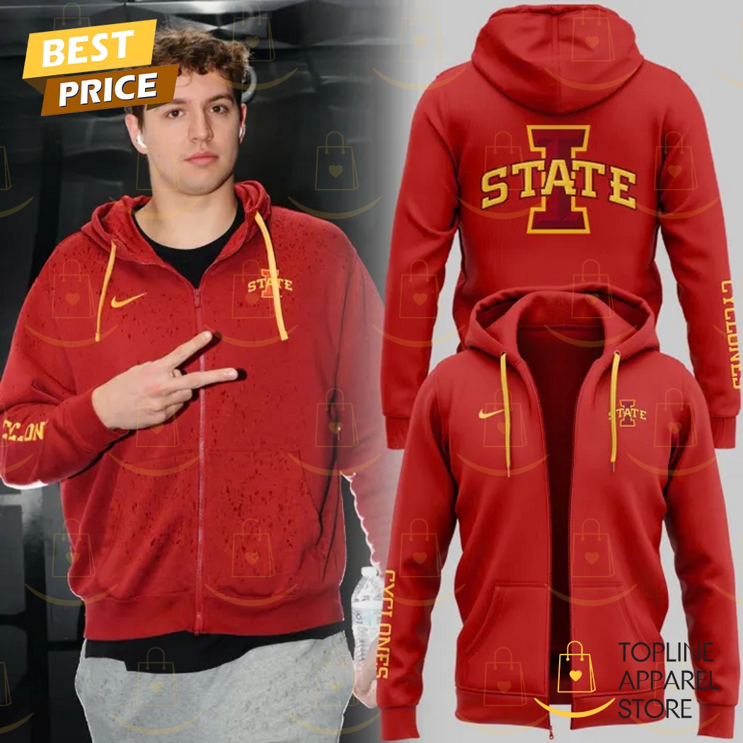 2025 Iowa State Cyclones Zip Hoodie - Red Premium Merchandise
