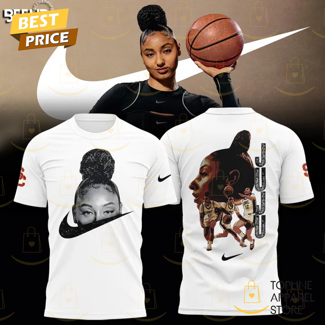 2025 JuJu Watkins USC Trojans Women Basketballl 3D T-Shirt - White Premium Merchandise