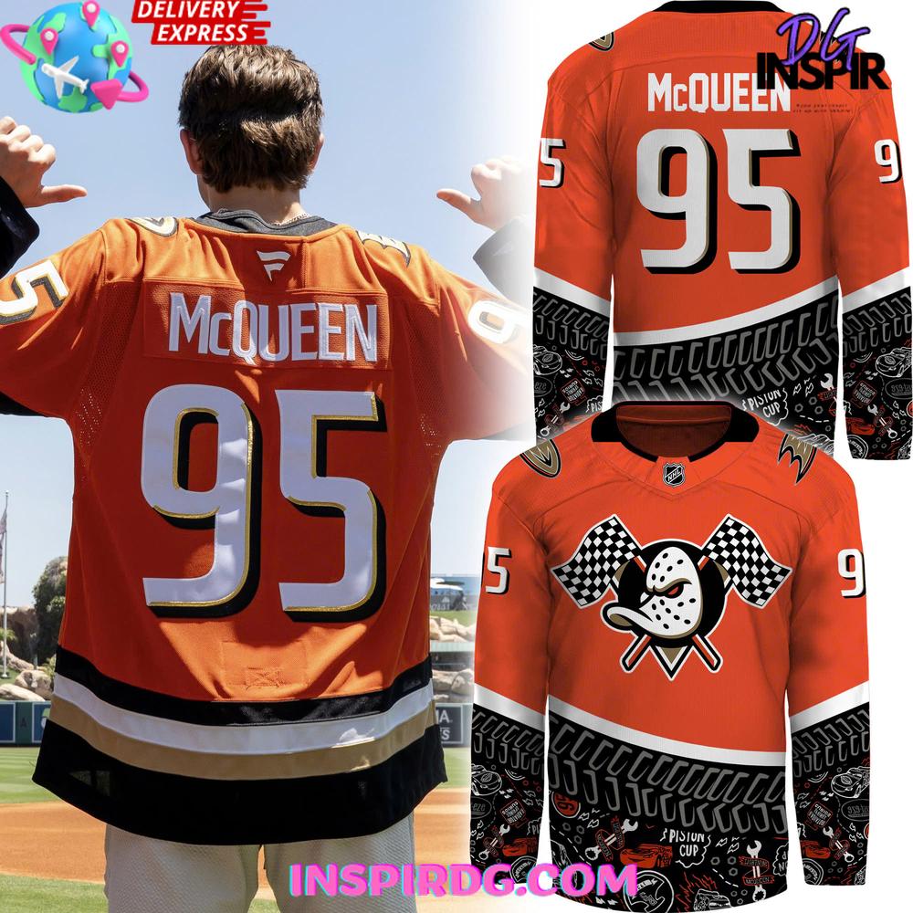 2025 Lightning McQueen x Anaheim Ducks Special Hockey Jersey - vazava store