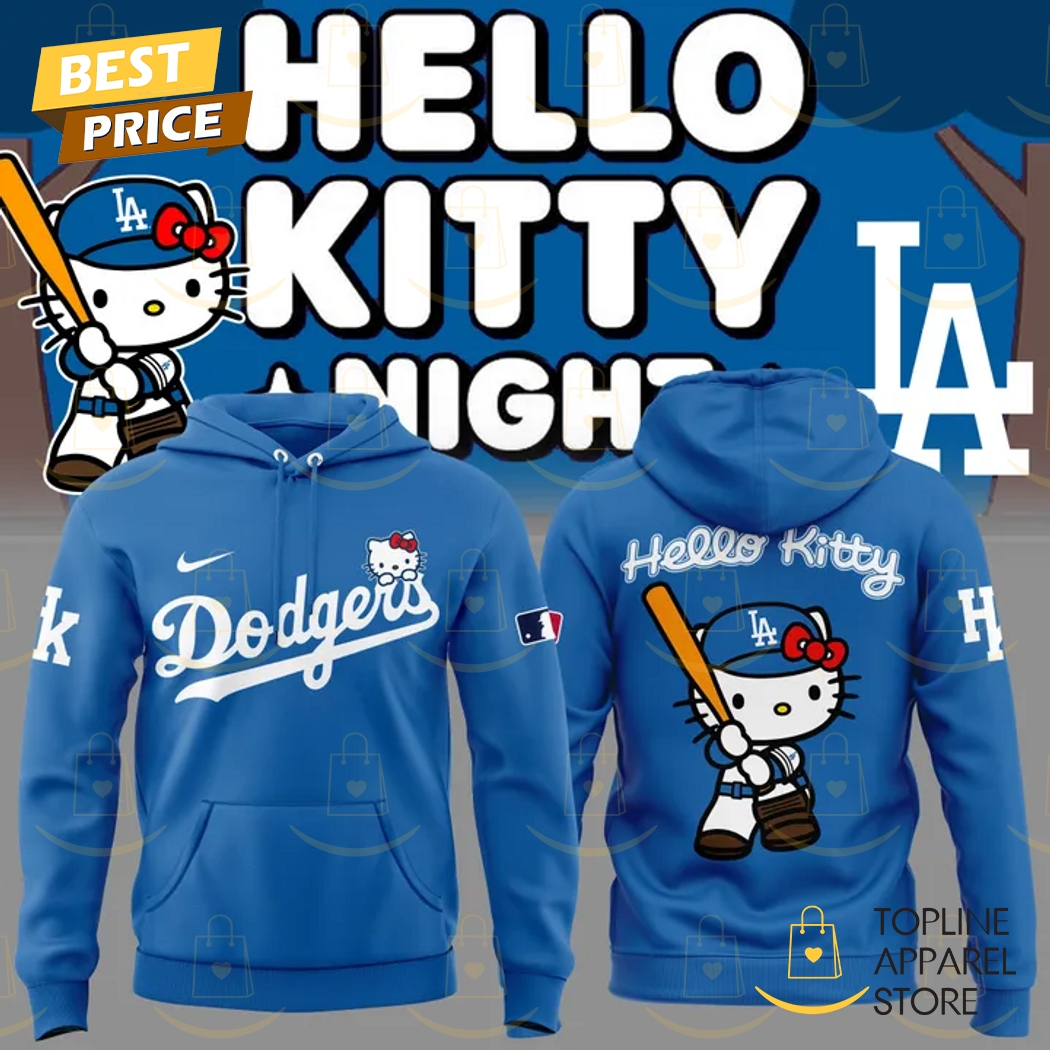 2025 Los Angeles Dodgers x Hello Kitty Night Hoodie Premium Merchandise