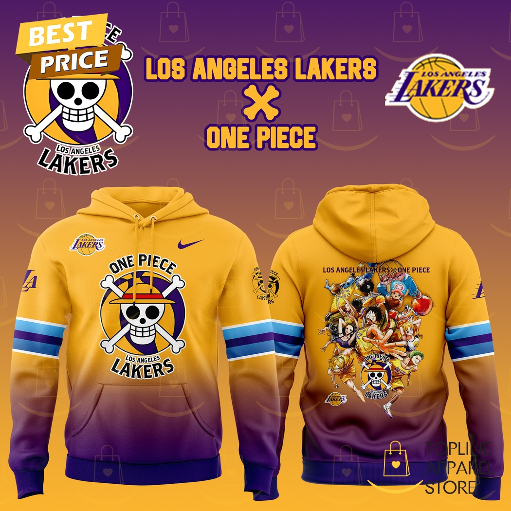 2025 Los Angeles Lakers x One Piece Hoodie Premium Merchandise