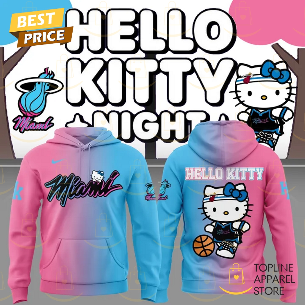 2025 Miami Heat Basketball x Hello Kitty Night Hoodie