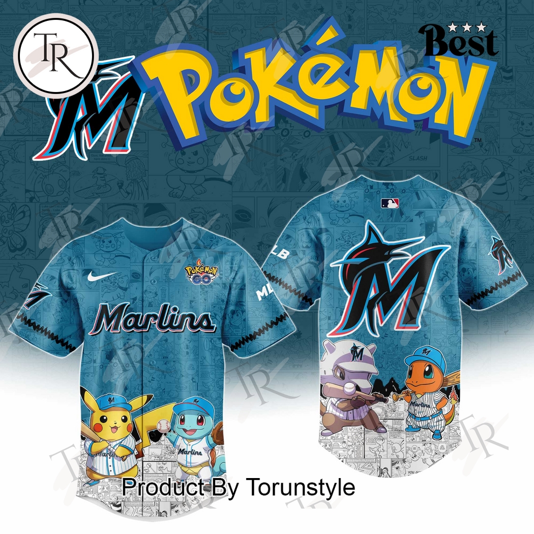 2025 Miami Marlins Pokemon Go Special Baseball Jersey 