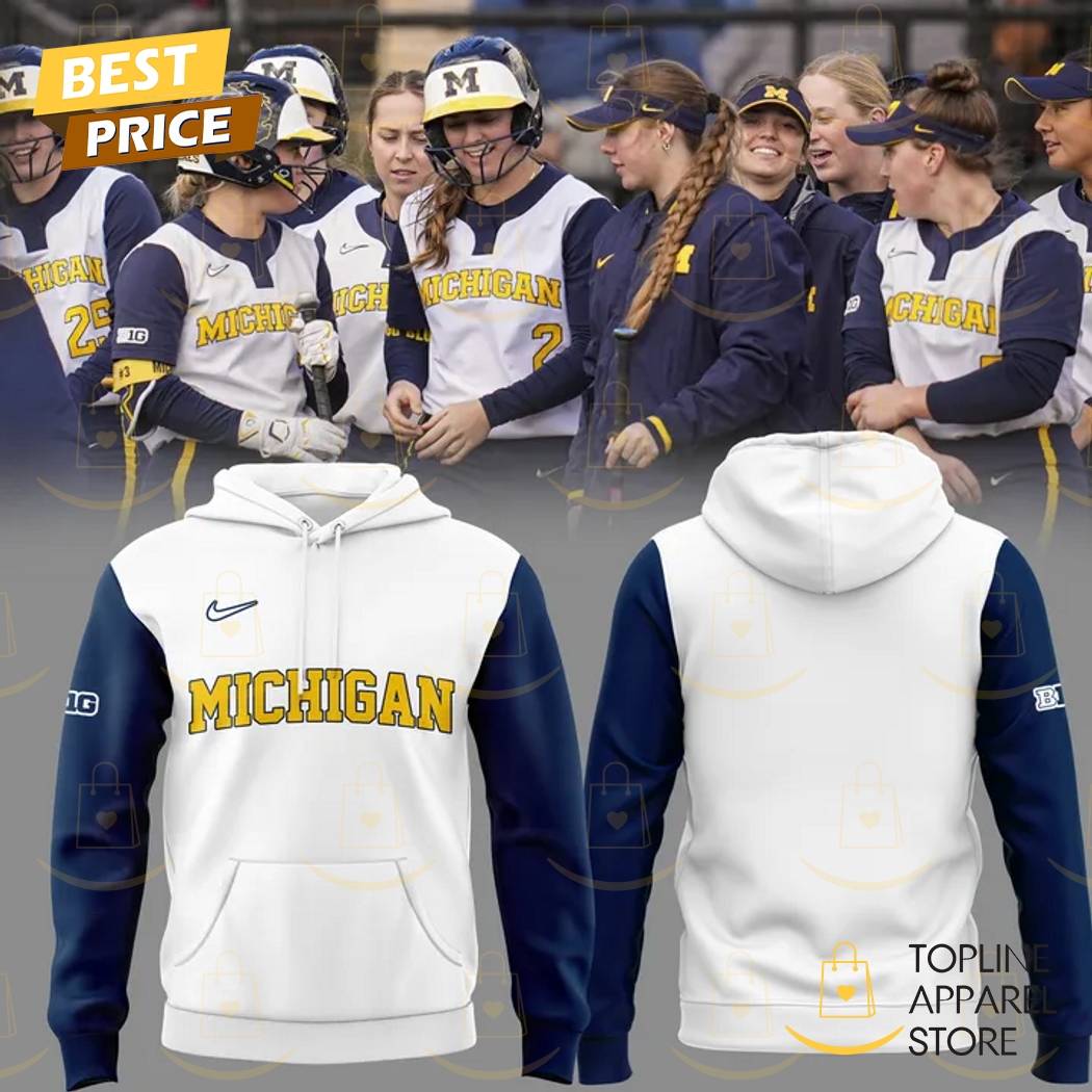 2025 Michigan Wolverines Softball Hoodie - White