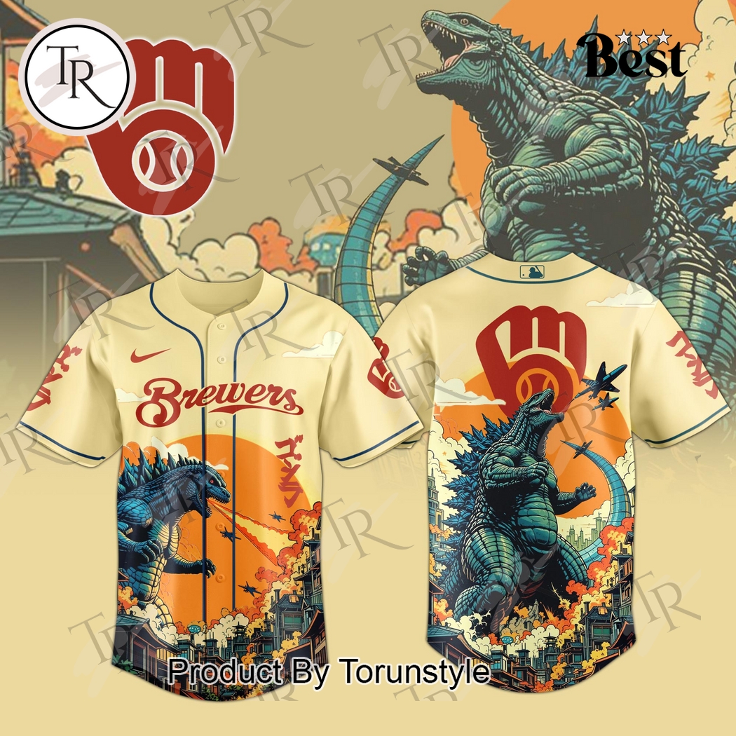 2025 Milwaukee Brewers Godzilla New Baseball Jersey