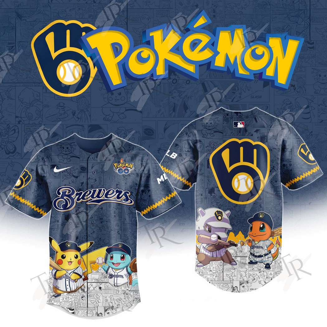 2025 Milwaukee Brewers Pokemon Go Special Baseball Jersey Gift For Baseball Lover