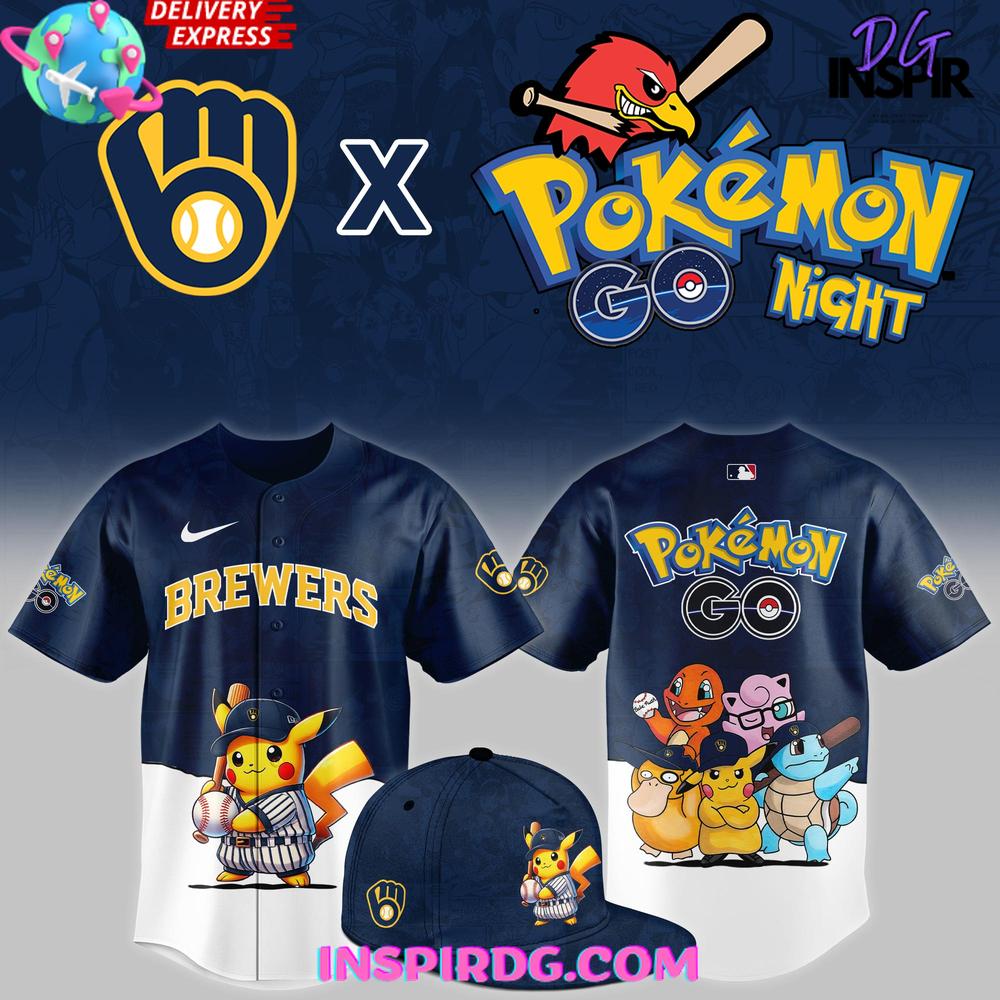 2025 Milwaukee Brewers x Pokémon GO Night Baseball Jersey - vazava store