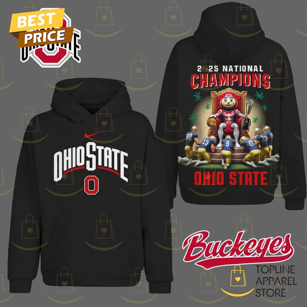 2025 National Champions Ohio State Buckeyes Football Hoodie - Black