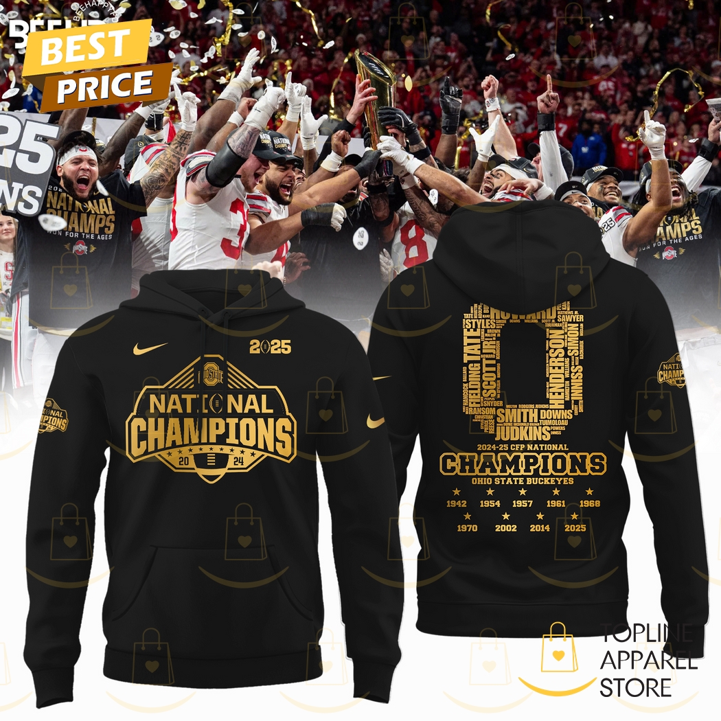 2025 National Champions Ohio State Buckeyes Hoodie Premium Merchandise
