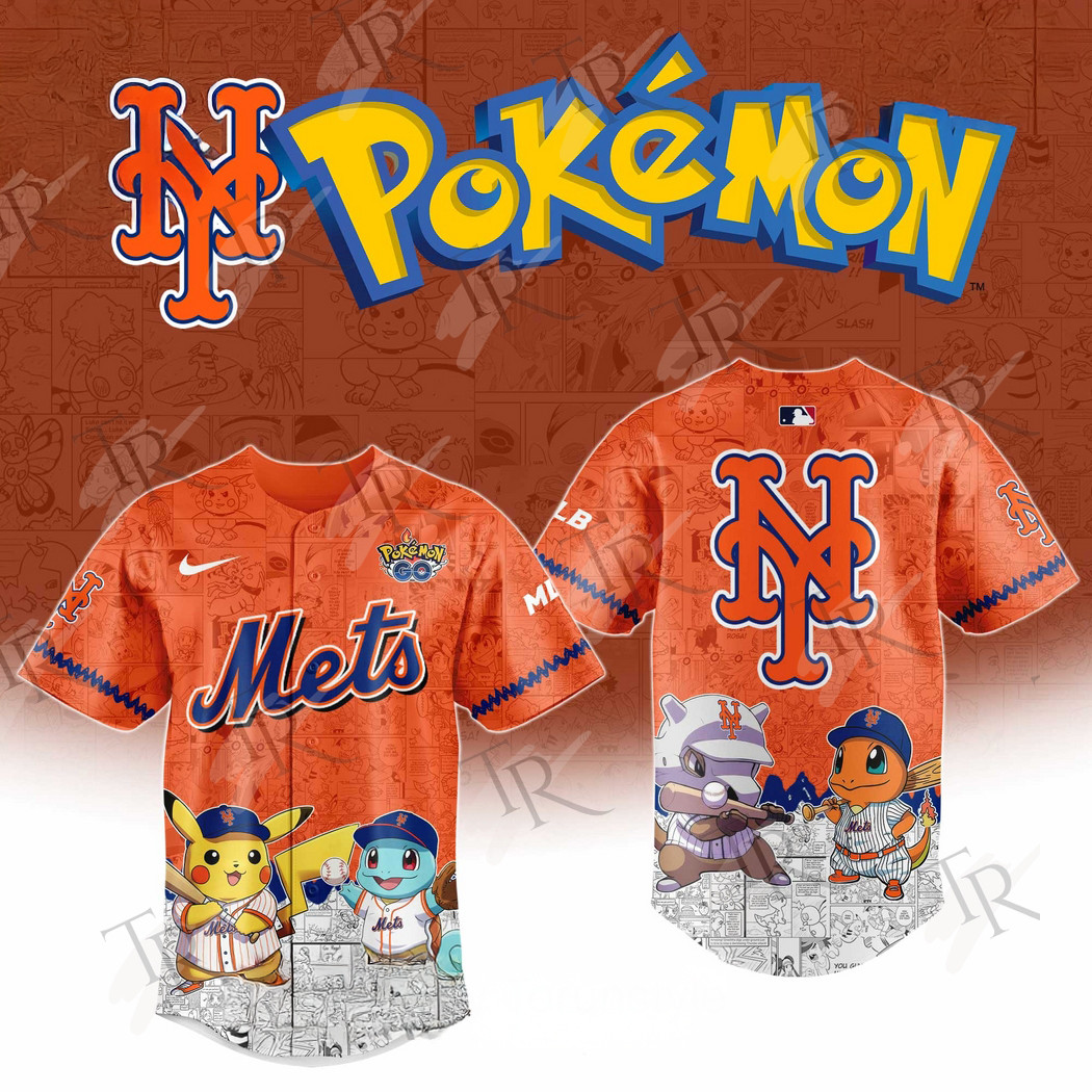 2025 New York Mets Pokemon Go Special Baseball Jersey Gift Ideas For Baseball Players