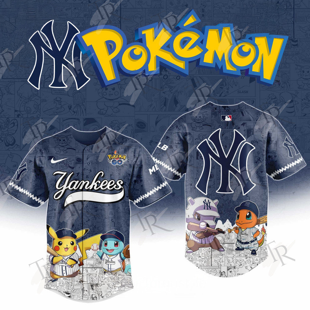 2025 New York Yankees Pokemon Go Special Edition Baseball Jersey Gifts For Baseball Fans