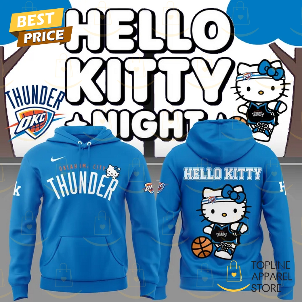 2025 Oklahoma City Thunder Basketball x Hello Kitty Night Hoodie Premium Merchandise