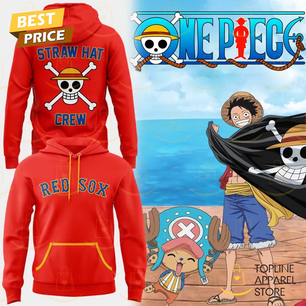 2025 One Piece Straw Hat x Boston Red Sox Hoodie Premium Merchandise