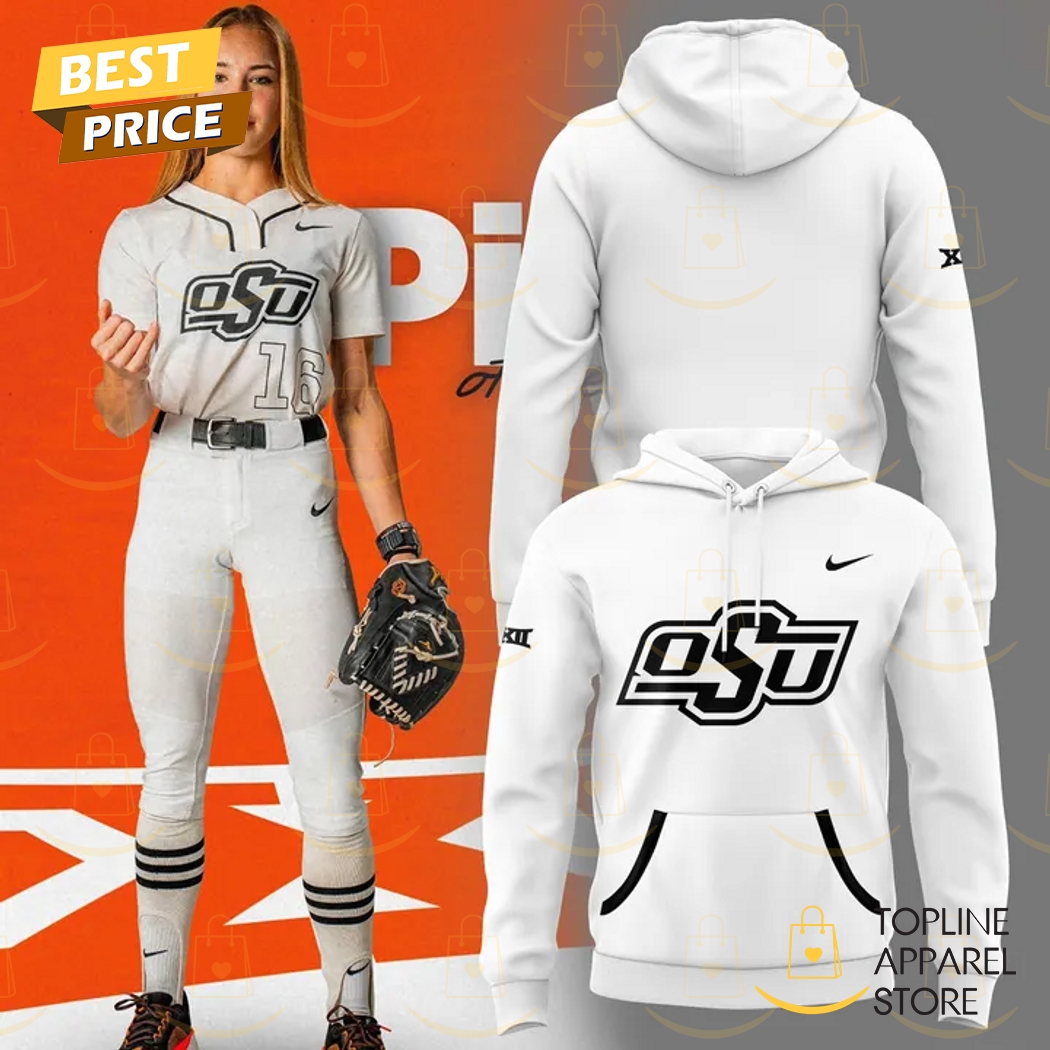 2025 OSU Cowgirl Softball Logo Hoodie - White