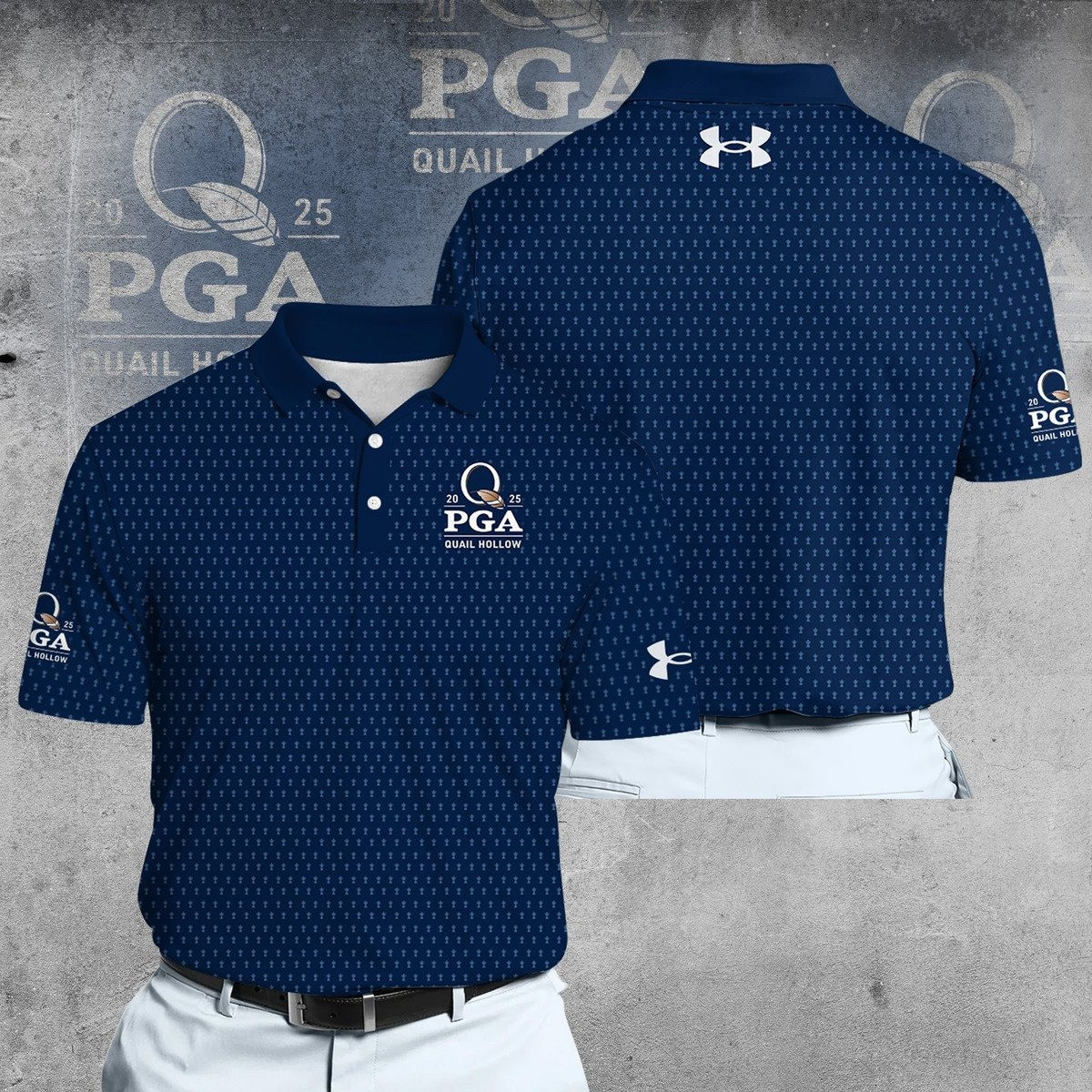 2025 PGA QUAIL HOLLOW Blue UA V2 Men Polo Shirt Golf Gifts For Golfers