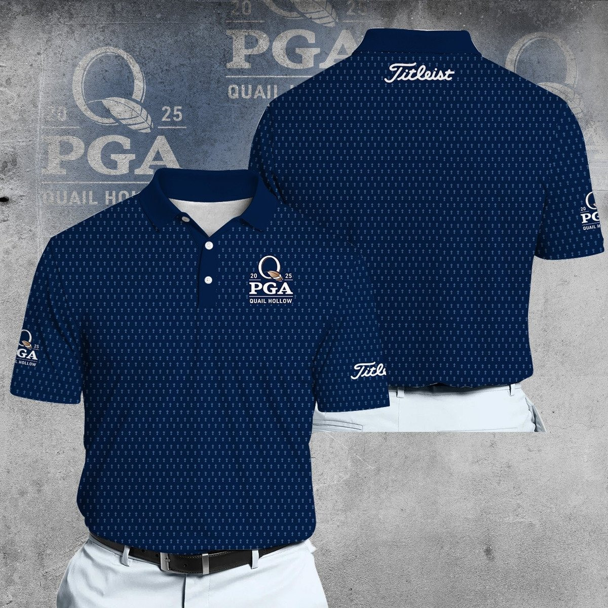 2025 PGA QUAIL HOLLOW Blue V2 Men Polo Shirt Golf Gifts For Golfers
